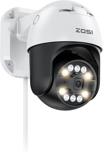 كاميرا ZOSI C296 5MP 3K Add-on PoE PT خارجية، كشف الوجه البشري بالذكاء الاصطناعي، رؤية ليلية بضوء النجوم، محادثة ثنائية الاتجاه، تتبع تلقائي، عموم/إمالة، NVR متوافق فقط in Kuwait