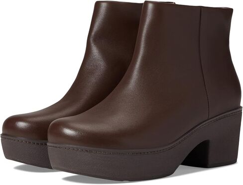 حذاء FitFlop النسائي بيلار من الجلد للكاحل حذاء للكاحل بني 5 متوسط ​​(B، M) in Kuwait