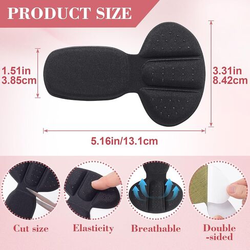 Joez Wonderful 6 Pairs Heel Pads for Shoes Too Big, Self-Adhesive Heel Grips Liner for Loose Shoe Size Reducer, Non Slip Shoe Filler Heel Inserts Heel Cushion for Men Women (Black, Beige) in Saudi Arabia