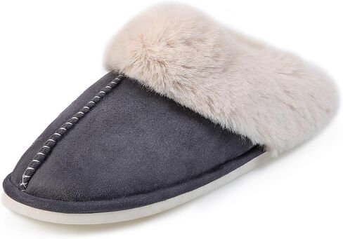 Womens Slippers Memory Foam House Shoes Fluffy Warm Non-Slip Cozy Slip-on Plush Footwear in Saudi Arabia