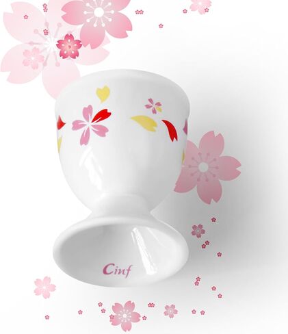 مجموعة هدايا أكواب البيض من السيراميك من Cinf مكونة من 4 قطع حامل بورسلين للإفطار والطبخ المسلوق، سهلة التنظيف، مطبخ ذكريات الطفولة in Kuwait