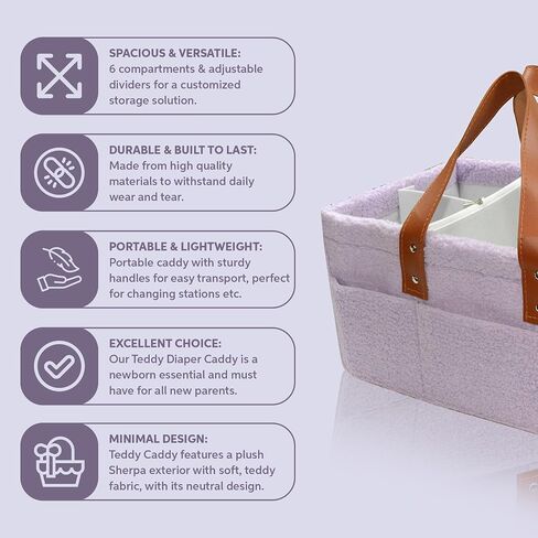 Portable Baby Diaper Caddy Organizer – Ideal for Diapers, Wipes, Nursery, and Car, Portable Teddy Organizer Easily Holds Diapers, Wipes, Clothing, Useful for Nursery, Bedroom in Saudi Arabia