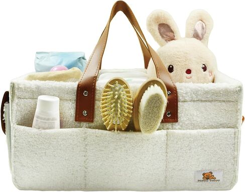Portable Baby Diaper Caddy Organizer – Ideal for Diapers, Wipes, Nursery, and Car, Portable Teddy Organizer Easily Holds Diapers, Wipes, Clothing, Useful for Nursery, Bedroom in Saudi Arabia