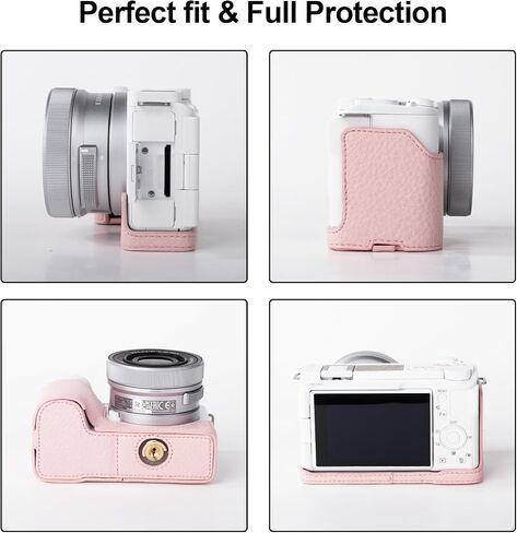 حافظة كاميرا Rieibi، حافظة نصف جلدية من البولي يوريثان لجراب Sony ZV-E10 ii، حافظة واقية لهاتف Sony ZV-E10 II، لهاتف Sony ZVE10 ii مع إصدار فتحة سفلية وتصميم مقبض يدوي in Kuwait