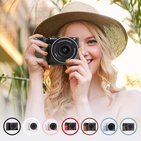حافظة كاميرا Rieibi، حافظة نصف جلدية من البولي يوريثان لجراب Sony ZV-E10 ii، حافظة واقية لهاتف Sony ZV-E10 II، لهاتف Sony ZVE10 ii مع إصدار فتحة سفلية وتصميم مقبض يدوي in Kuwait