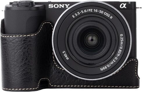 حافظة كاميرا Rieibi، حافظة نصف جلدية من البولي يوريثان لجراب Sony ZV-E10 ii، حافظة واقية لهاتف Sony ZV-E10 II، لهاتف Sony ZVE10 ii مع إصدار فتحة سفلية وتصميم مقبض يدوي in Kuwait