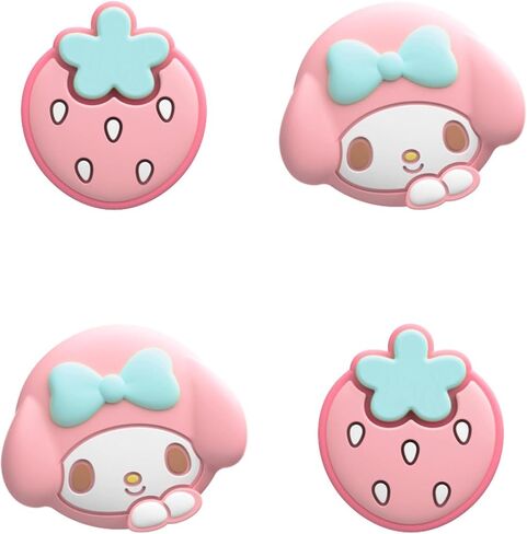 أغطية قبضة الإبهام متوافقة مع وحدة تحكم بلاي ستيشن 5، غطاء عصا الإبهام السيليكون الناعم لوحدة تحكم سويتش برو ووحدة تحكم PS4 PS5، 4 قطع - MLD (الفراولة والأرنب الحلو) in Kuwait