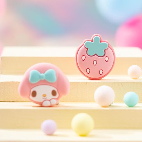 أغطية قبضة الإبهام متوافقة مع وحدة تحكم بلاي ستيشن 5، غطاء عصا الإبهام السيليكون الناعم لوحدة تحكم سويتش برو ووحدة تحكم PS4 PS5، 4 قطع - MLD (الفراولة والأرنب الحلو) in Kuwait