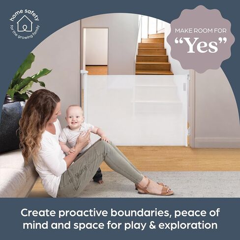Dreambaby Glide ‘N Hide Extra Tall Retractable Baby Gate, Extends to 55 inches, Mesh Baby Gate for Stairs, Hallways, Doorways, Child Gate, Dog Gate, Extra Tall 35", Retractable Gate for Kids or Pets in Saudi Arabia