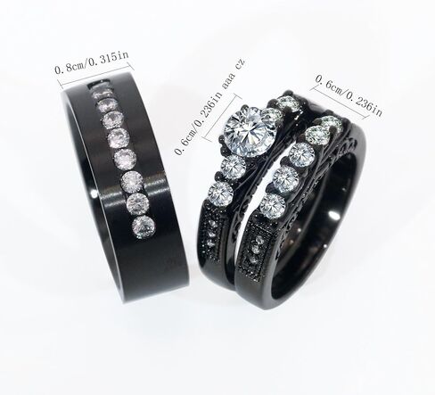 Couple Rings His Her Wedding Ring Sets for Him and Her Matching Rings Gold Plated AAA CZ Ring in Kuwait