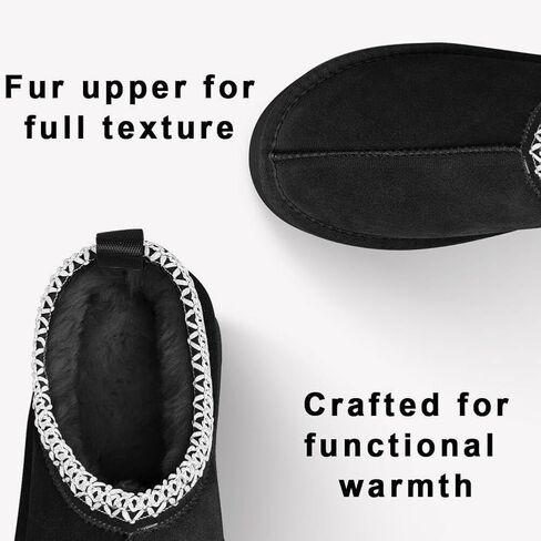 Women'S Winter Slippers Platform Snow Boots Thickened Flat Boots Fur Lined Warm Shoes Ideal For Indoor & Outdoor Winter Boots in Saudi Arabia
