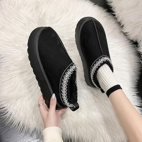 Women'S Winter Slippers Platform Snow Boots Thickened Flat Boots Fur Lined Warm Shoes Ideal For Indoor & Outdoor Winter Boots in Saudi Arabia
