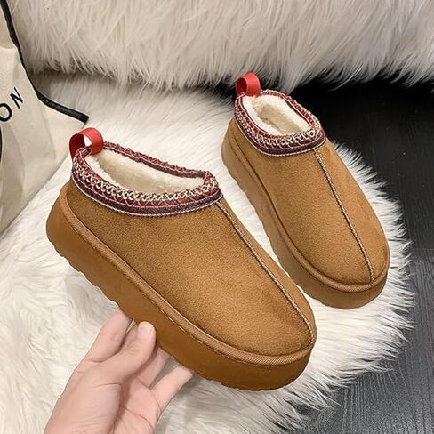 Women'S Winter Slippers Platform Snow Boots Thickened Flat Boots Fur Lined Warm Shoes Ideal For Indoor & Outdoor Winter Boots in Saudi Arabia