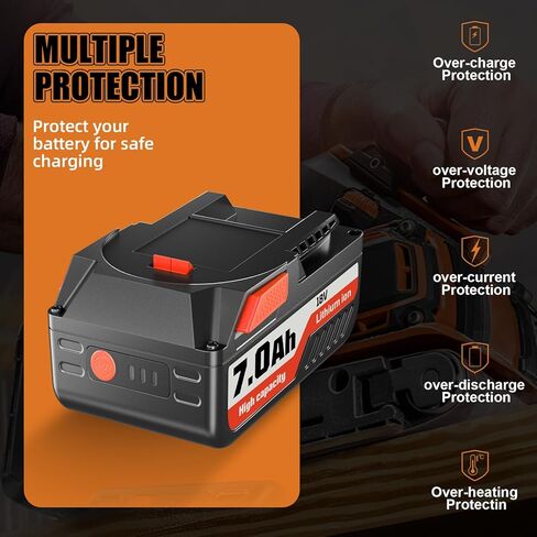 VINIDA 7.0Ah 18V 2P R840087 استبدال بطارية ليثيوم لبطارية Ridgid 18V R840083 R840085 R840086 R840087 R840089 AC840085 AC84008618V أدوات الحفر in Kuwait