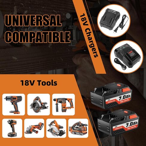 VINIDA 7.0Ah 18V 2P R840087 استبدال بطارية ليثيوم لبطارية Ridgid 18V R840083 R840085 R840086 R840087 R840089 AC840085 AC84008618V أدوات الحفر in Kuwait