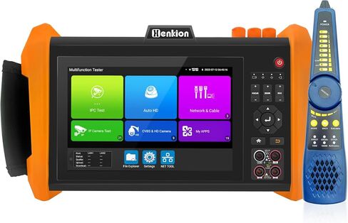 جهاز اختبار كاميرا IP Henkion 8K 32MP 4K 12MP مع مقياس رقمي متعدد، اختبار CCTV، اختبار 8MP AHD CVI TVI SDI CVBS، منفذ الوحدة البصرية SFP، اختبار شبكة الكابل POE VGA HDMI WiFi RS485 (K15-CMADHS) in Kuwait