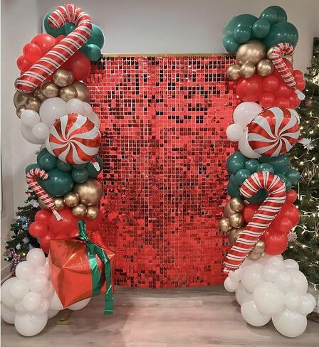 Red Shimmer Wall Panel Glitter Sequin Backdrop Panel of 24 Shiny Backdrop for Party Event Background Foil Back Drop in Saudi Arabia