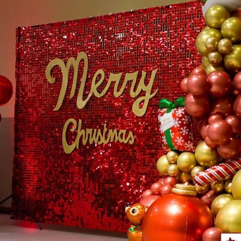 Red Shimmer Wall Panel Glitter Sequin Backdrop Panel of 24 Shiny Backdrop for Party Event Background Foil Back Drop in Saudi Arabia