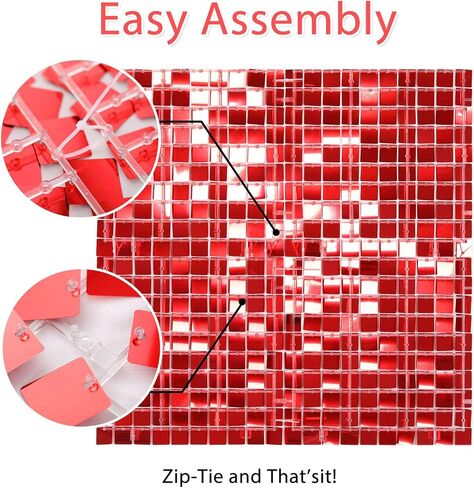 Red Shimmer Wall Panel Glitter Sequin Backdrop Panel of 24 Shiny Backdrop for Party Event Background Foil Back Drop in Saudi Arabia