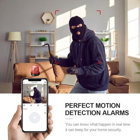 كاميرات صغيرة لأمن المنزل 4K HD WiFi تطبيق الكاميرا الداخلية للرؤية الليلية وكاميرا المراقبة in Kuwait