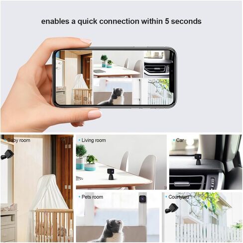 كاميرات صغيرة لأمن المنزل 4K HD WiFi تطبيق الكاميرا الداخلية للرؤية الليلية وكاميرا المراقبة in Kuwait