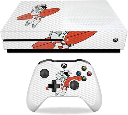 MightySkins Carbon Fiber Skin for Microsoft Xbox One S - Dedication | Protective, Durable Textured Carbon Fiber Finish | Easy to Apply, Remove, and Change Styles | Made in The USA in Saudi Arabia
