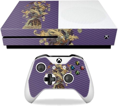 MightySkins Carbon Fiber Skin for Microsoft Xbox One S - Dedication | Protective, Durable Textured Carbon Fiber Finish | Easy to Apply, Remove, and Change Styles | Made in The USA in Saudi Arabia
