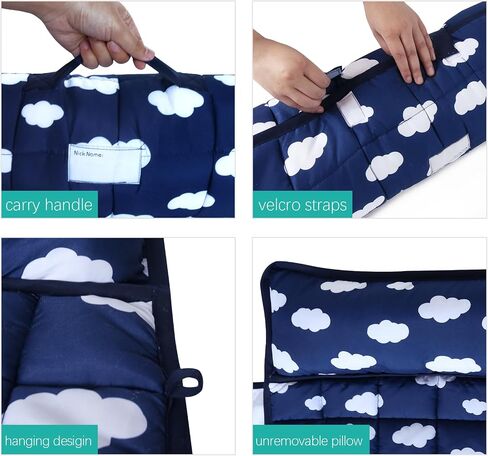 Nap Mat with Blanket for Regalo My Cot/Joovy Travel Cot, Grey | Super Soft & Skin Friendly, Kids Sleeping Mats/Sleeping Bag, For Preschool Daycare, Boys and Girls in Kuwait