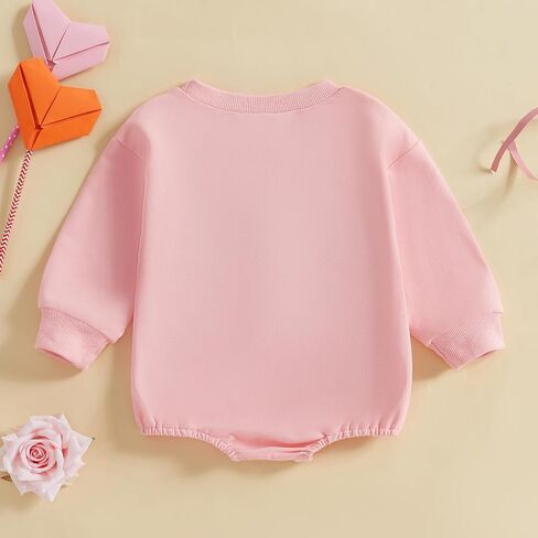 Kayotuas Baby Girl Christmas Outfit Pink Santa Embroidered Sweatshirt Romper Long Sleeve Bodysuit Jumpsuit Cute Fall Clothes in Saudi Arabia