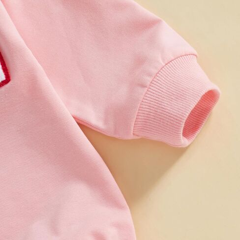 Kayotuas Baby Girl Christmas Outfit Pink Santa Embroidered Sweatshirt Romper Long Sleeve Bodysuit Jumpsuit Cute Fall Clothes in Saudi Arabia