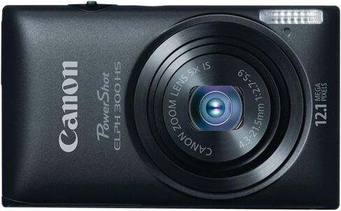 كاميرا Canon PowerShot ELPH 300 HS الرقمية بدقة 12.1 ميجابكسل (أسود) (متجددة) in Saudi Arabia