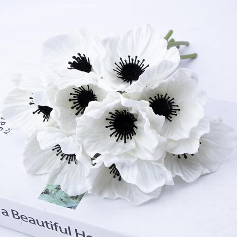 10 Bundles Artificial Poppy Flowers,Artificial Poppy Silk Fake Flowers,No Fade PU Fake Wild Flowers,Silk Poppies,Fake Poppy Flowers for Home Decor Table Centerpieces Floral Arrangement (Red) in Saudi Arabia