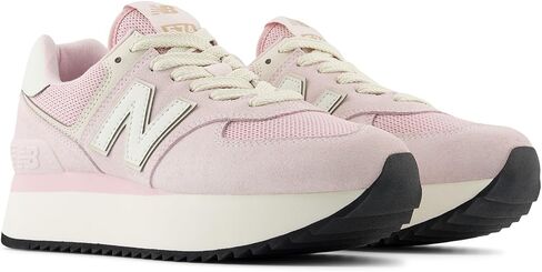 حذاء رياضي نسائي من New Balance 574+، منتصف القرن الوردي/الجرانيت الوردي، 8 in Saudi Arabia
