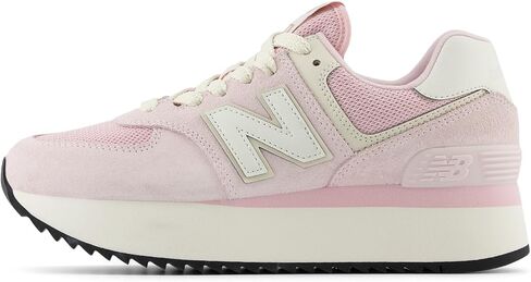حذاء رياضي نسائي من New Balance 574+، منتصف القرن الوردي/الجرانيت الوردي، 8 in Saudi Arabia