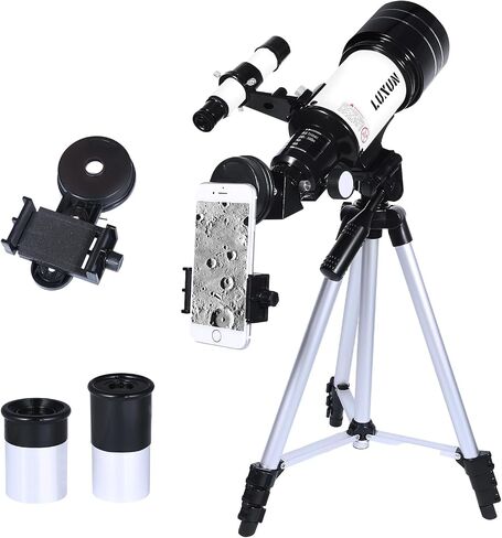 Astronomical Refracting Telescope,MLABINYA 70mm Travel Telescope(15X-150X) Portable Telescope with Multilayer Broadband Coating Adjustable Tripod And Finderscope, Telescope for Adults & Kids &Beginner in Saudi Arabia