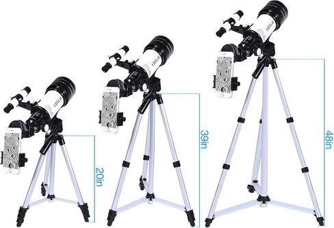 Astronomical Refracting Telescope,MLABINYA 70mm Travel Telescope(15X-150X) Portable Telescope with Multilayer Broadband Coating Adjustable Tripod And Finderscope, Telescope for Adults & Kids &Beginner in Saudi Arabia