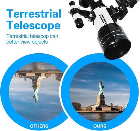 Astronomical Refracting Telescope,MLABINYA 70mm Travel Telescope(15X-150X) Portable Telescope with Multilayer Broadband Coating Adjustable Tripod And Finderscope, Telescope for Adults & Kids &Beginner in Saudi Arabia