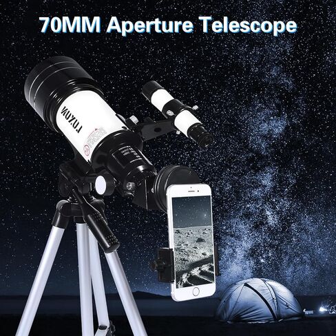 Astronomical Refracting Telescope,MLABINYA 70mm Travel Telescope(15X-150X) Portable Telescope with Multilayer Broadband Coating Adjustable Tripod And Finderscope, Telescope for Adults & Kids &Beginner in Saudi Arabia