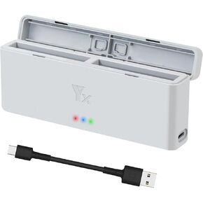 Dual Battery Charger for Insta360 X4,Fast Charge 2 Batteries,Charging Hub