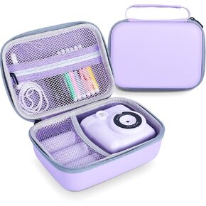 Phetium Kids Camera Case Compatible with ESOXOFFORE/for Dylanto/for Mafiti/for GKTZ/for Yehtta and More Kids Camera Instant Print, Holder Bag for Digital Video Cameras Storage-Case Only (Purple)