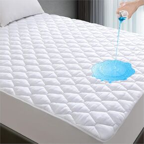 Lunsing Waterproof Crib Mattress Protector, Soft Breathable Crib Size Mattress Pad Cover, 3-10 inches Deep Pocket, White