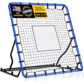 Volleyball Rebounder Net - Adjustable Baseball Rebounder Net with Durable Steel Frame & PE Netting, 4 x 4.5 FT Versatile Soccer Rebounder Net Easy Setup
