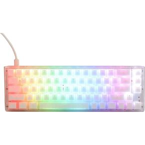 Ducky One 3 SF Aura 65% Mechanical Keyboard: Quack Mechanics Dampening, Hot-Swappable Cherry MX Red Switches, High-Density PBT Tripleshot Keycaps, RGB, US, White