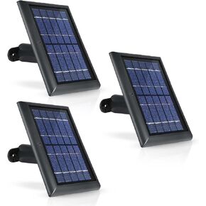 Wasserstein Solar Panel Compatible with Arlo Essential 2K Outdoor Security Camera (2nd Gen) / XL (2nd Gen) & Essential Spotlight (Camera NOT Included) - (3-Pack, Black)