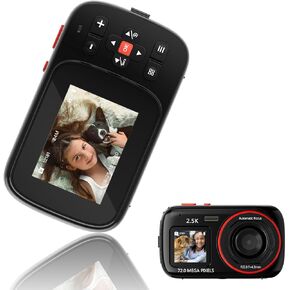 Digital Camera FHD 1080P Front and Rear Dual Cameras, Support Selfie,2.8" Point and Shoot Digital Camera for Pictures with 32GB Card 16X Zoom Compact Small Vintage Camera (Black)