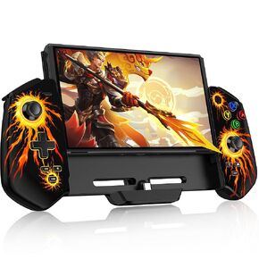 Joypad Controller for Nintendo Switch/OLED, Switch Pro Controllers with Hall Joystick, One-Piece Switch Controller Replacement Handheld Mode, Switch Remote with RGB/Turbo/Vibration/4 Game Slot