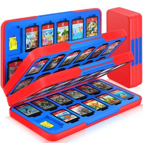 CYKOARMOR Switch Game Case for Nintendo Switch OLED/Switch/Switch Lite, with 48 Switch Game Card Slots & 24 SD Card Slots, Compact and Portable Switch Game Holder, Gray