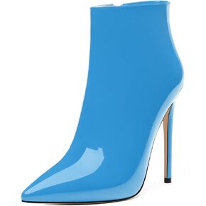 NUMALEO Womens High Heel Ankle Boots Sexy Pointed Toe Stiletto Boots with Zipper 4 inch Fashion Ankle Booties Dress Evening Party Boots Shoes