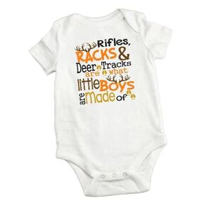Little Boys Bodysuit - Racks, and Deer Tracks Are What Little Boys Are Made Of, 3-6 Months