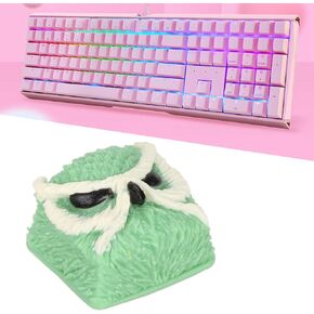 Custom Gaming Keycap, Hand Carved Owl Pattern OEM R4 Gaming Resin Replacement Keycaps, for MX Swtiches Mechanical Keyboard Enthusiasts(Green)